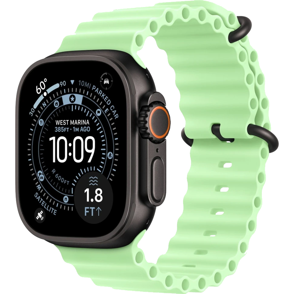 Apple Watch Ultra 3 Black Ocean Band Neon Green